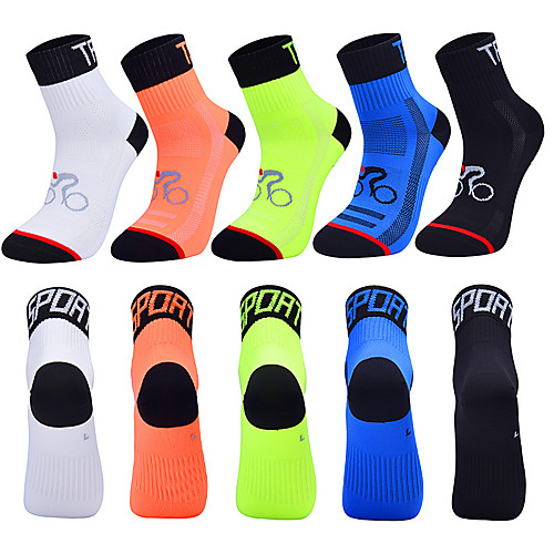 

Compression Socks Athletic Sports Socks Running Socks 5 Pairs Men's Women's Tube Socks Socks Breathable Sweat-wicking Comfortable Running Active Training Jogging Sports Multi Color Cotton Rainbow