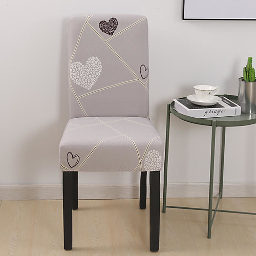 

Heart Chair Cover Stretch Removable Washable Dining Room Chair Protector Slipcovers Home Decor Dining Room Seat Cover