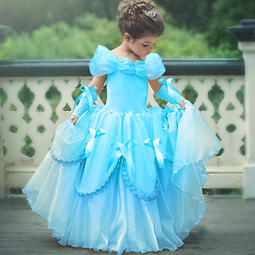 

Princess Belle Vintage Dress Gloves Party Costume Flower Girl Dress Girls' Kid's Costume Yellow / Pink / Sky Blue Vintage Cosplay Sleeveless