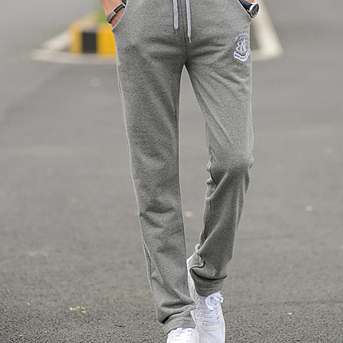

Men's Running Pants Track Pants Sports Pants 1 pc Sports Pants / Trousers Running Exercise & Fitness Casual / Daily Plus Size Simple White Gray