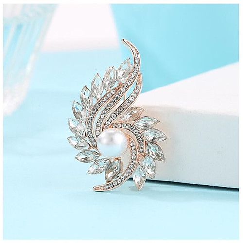 

Women's Cubic Zirconia Brooches Hollow Out Flower Stylish Imitation Pearl Gold Plated Imitation Diamond Brooch Jewelry Golden Silver Blue For Daily Carnival