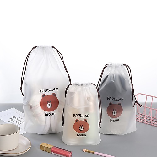 

3Pcs/set Transparent Cosmetic Bag Travel Women Make Up Drawstring Organizer Storage Pouch Toiletry Wash Beauty Kit