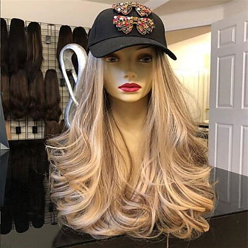 

Synthetic Wig Curly kinky Straight Asymmetrical Wig Blonde Long Light golden Synthetic Hair 27 inch Women's Best Quality Blonde