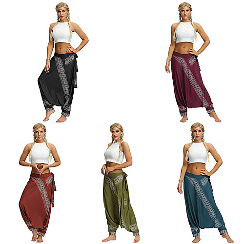 

Women's Yoga Pants Harem Bloomers Breathable Quick Dry Black Dark Red Orange Gym Workout Dance Fitness Sports Activewear Stretchy Loose