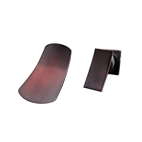 

Bathroom Sink Faucet - Wall Mount / Waterfall Oil-rubbed Bronze Wall Installation Single Handle Two HolesBath Taps
