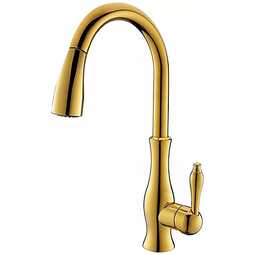 

Kitchen faucet - Single Handle One Hole Electroplated Pull-out / ­Pull-down Deck Mounted Contemporary Kitchen Taps