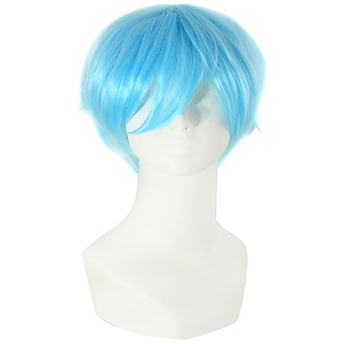 

Synthetic Wig Curly Asymmetrical Wig Short Blue Synthetic Hair 11 inch Men's Blue