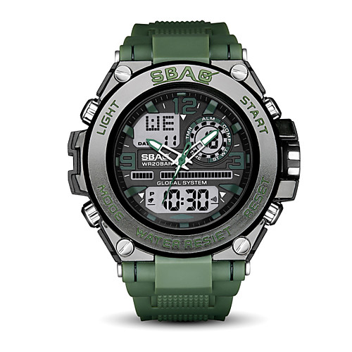 

Men's Sport Watch Digital Modern Style Sporty Stainless Steel Silicone Black 30 m Water Resistant / Waterproof Chronograph Alarm Clock Analog - Digital Casual Outdoor - Black Black / Blue black / gold