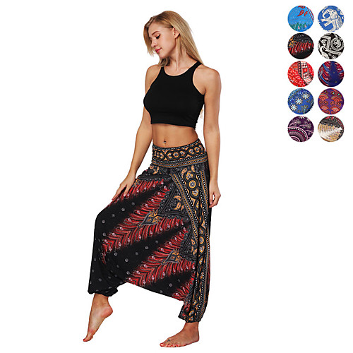 

Women's High Waist Yoga Pants Harem Baggy Bloomers Quick Dry Breathable Bohemian Hippie Boho Black / White Black / Red Purple Fitness Gym Workout Dance Sports Activewear Stretchy Loose