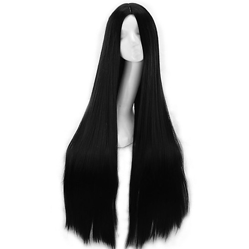 

Synthetic Wig Curly Asymmetrical Wig Very Long Natural Black Synthetic Hair 39 inch Women's Best Quality Black