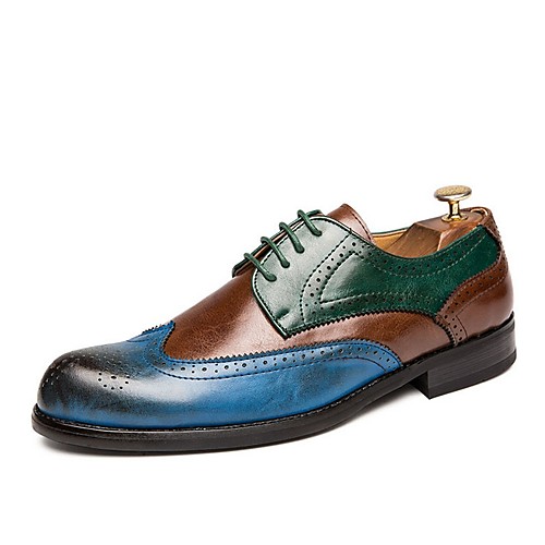 

Men's Comfort Shoes Microfiber Fall & Winter Oxfords Brown / Red / Blue