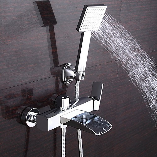 

Bathtub Faucet Electroplated Wall Mounted Ceramic Valve Bath Shower Mixer Taps
