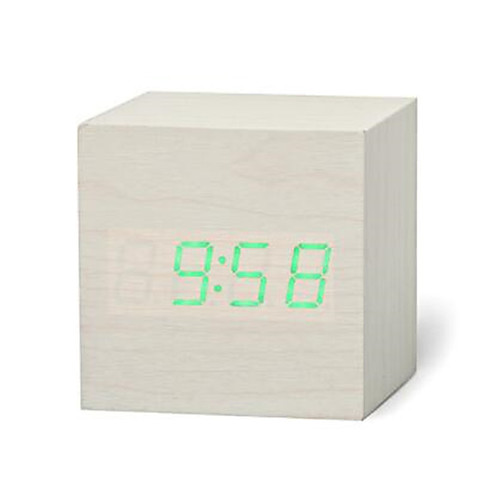 

New Qualified Digital Wooden LED Alarm Clock Wood Retro Glow Clock Desktop Table Decor Voice Control Snooze Function Desk Tools