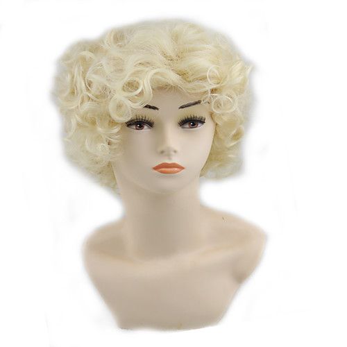 

Synthetic Wig Curly Asymmetrical Wig Blonde Short Light golden Synthetic Hair 11 inch Women's Best Quality Blonde