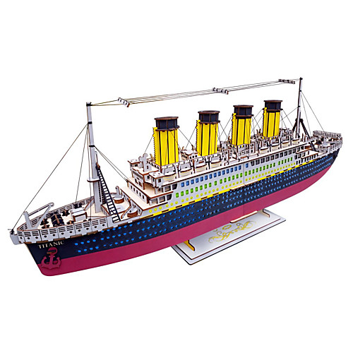 

3D Puzzle Jigsaw Puzzle Warship Ship Natural Wood Unisex Toy Gift