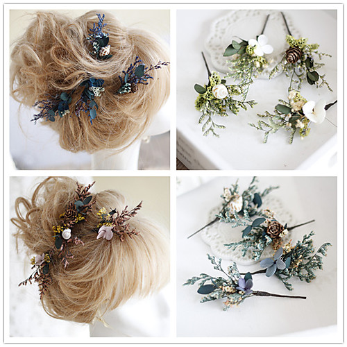 

Dried Flower Hair Accessory with Floral 1 Piece Wedding / Party / Evening Headpiece