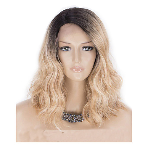 

Synthetic Wig Curly Asymmetrical Wig Blonde Short Ombre Blonde Synthetic Hair 15 inch Women's Best Quality Blonde