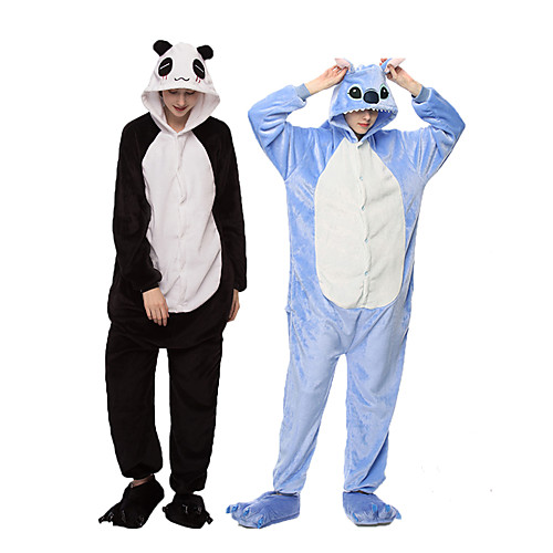 

Adults' Kigurumi Pajamas Bear Pika Pika Panda Onesie Pajamas Flannelette Black / Brown / White Cosplay For Men and Women Animal Sleepwear Cartoon Festival / Holiday Costumes