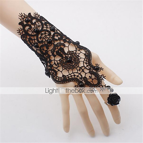 

Women's Vintage Bracelet Ring Bracelet / Slave bracelet Cut Out Flower Precious Vintage Lace Bracelet Jewelry Black For Wedding Party Halloween Holiday Festival