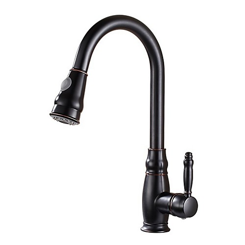 

Kitchen faucet - Single Handle One Hole Electroplated Pull-out / ­Pull-down / Tall / ­High Arc Centerset Contemporary Kitchen Taps