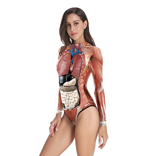 

Women's Brown One-piece Swimwear Swimsuit - Geometric S L Brown