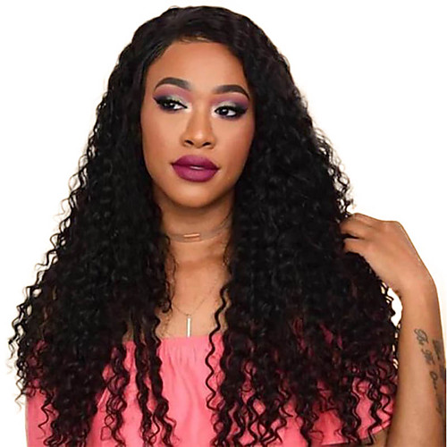 

Remy Human Hair Lace Front Wig Deep Parting style Brazilian Hair Kinky Curly Natural Wig 130% Density Women Women's Medium Length Human Hair Lace Wig Premierwigs