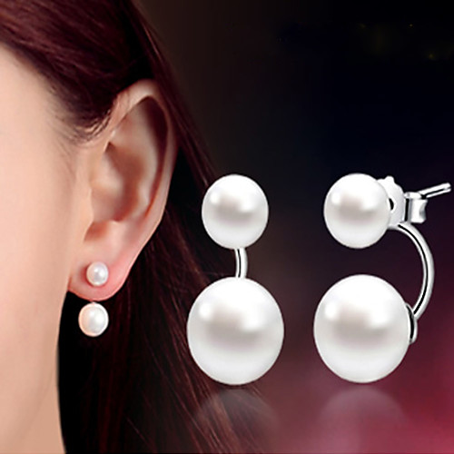 

Women's Pearl Earrings Classic Music Notes Stylish Artistic Luxury Trendy Korean Platinum Plated Gold Plated Earrings Jewelry Silver For Christmas Gift Daily Work Festival 1 Pair