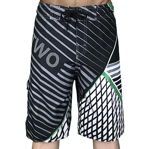 

Beach Board Shorts Men's EU / US Size Black Light Blue White Bottoms Swimwear Swimsuit - Letter M L XL Black