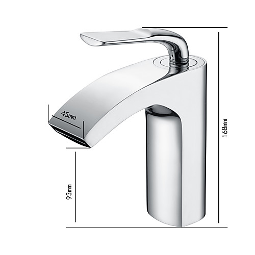 

Bathroom Sink Faucet - Waterfall Chrome Centerset Single Handle One HoleBath Taps