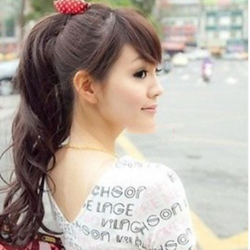 

Synthetic Wig Body Wave With 2 Ponytails Wig Long Brown Synthetic Hair 25 inch Women's Best Quality Brown