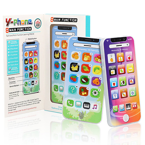 

HS-YS2603C Toy Phone Educational Toy Learning Pad Y-phone Touch Screen Rechargeable Cool Simulation Parent-Child Interaction Music & Light with Screen Kid's Child's All 1 pcs Toy Gift