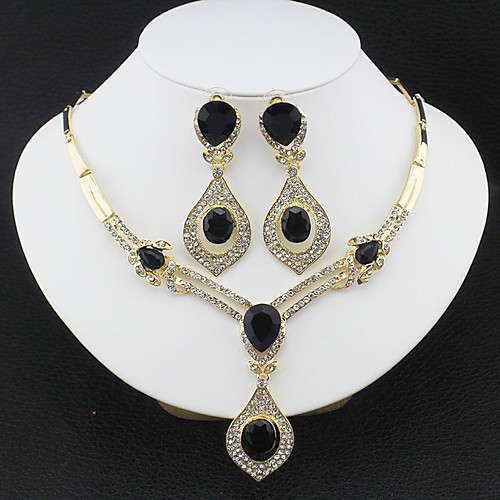 

Women's Hoop Earrings Necklace Bridal Jewelry Sets Classic Stylish Basic Cute Earrings Jewelry Lake Blue / White / Black For Wedding Party Carnival Engagement One-piece Suit