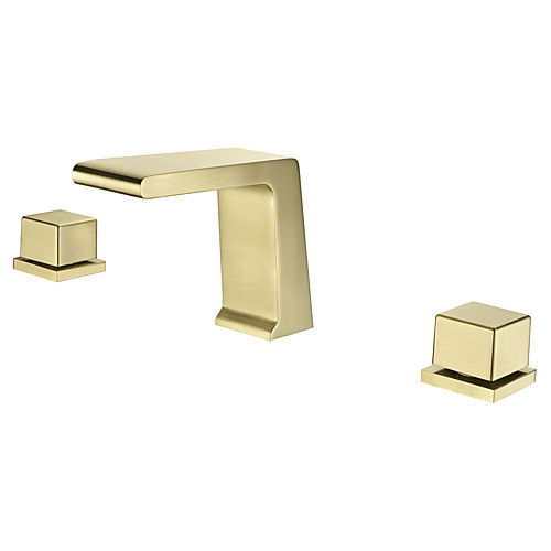 

Bathroom Sink Faucet - Waterfall Electroplated Widespread Two Handles Three HolesBath Taps