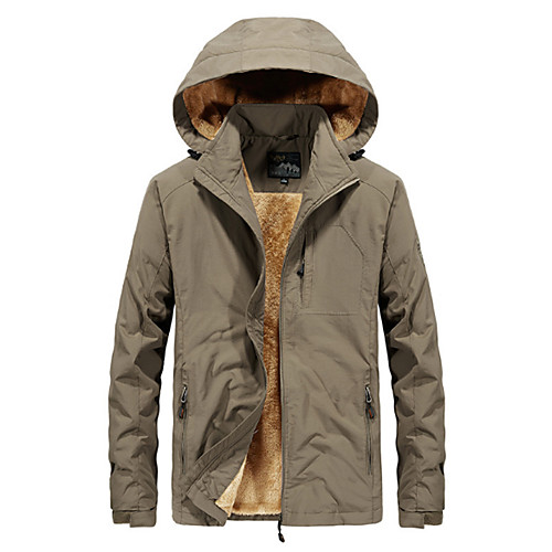 

Men's Solid Colored Fall Jacket Regular Daily Long Sleeve Nylon Coat Tops Black