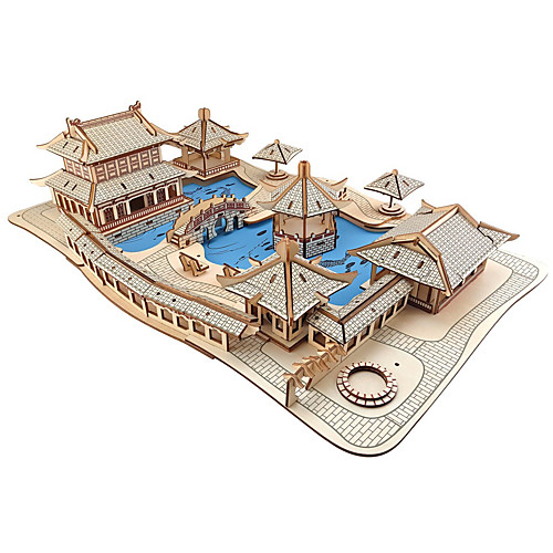 

3D Puzzle Jigsaw Puzzle Wooden Model Famous buildings House Wooden Natural Wood Unisex Toy Gift