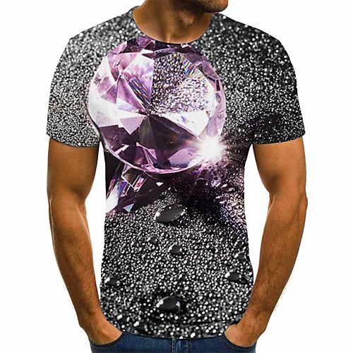 

Men's 3D Print T-shirt Daily Round Neck Black / Short Sleeve