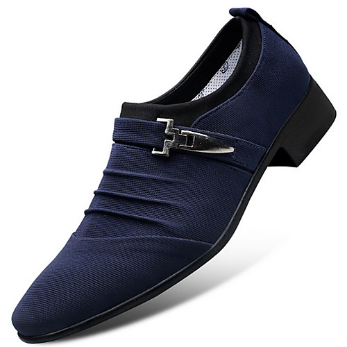 

Men's Dress Shoes Fall / Winter Business / Classic Daily Party & Evening Office & Career Oxfords Canvas Wear Proof Blue / Black / Gray / Buckle