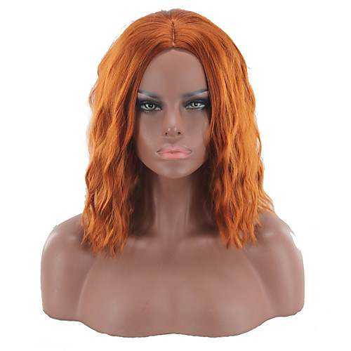 

Synthetic Wig Water Wave Asymmetrical Wig Medium Length Orange Synthetic Hair 15 inch Women's Best Quality Mixed Color