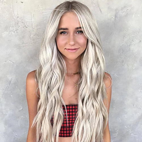 

Synthetic Wig Body Wave Deep Parting Wig Long Blonde Synthetic Hair 25 inch Women's Best Quality Middle Part Blonde