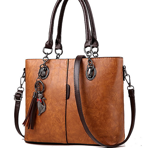

Women's Zipper PU Tote Earth Yellow / Black / Red