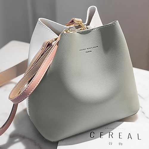 

Women's PU Bucket Bag / Crossbody Bag Solid Color Yellow / Gray / Khaki