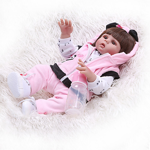 

NPKCOLLECTION 20 inch Reborn Doll Baby Baby Girl Cute New Design Artificial Implantation Brown Eyes Full Body Silicone Silicone Silica Gel with Clothes and Accessories for Girls' Birthday and