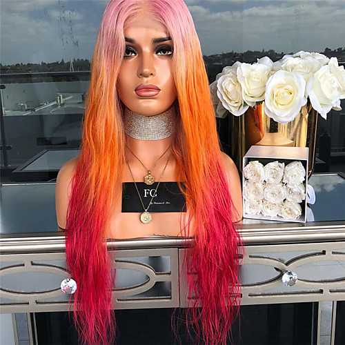 

Synthetic Wig Loose Curl Asymmetrical Wig Long Orange / Red / Blonde Synthetic Hair 27 inch Women's Best Quality Pink