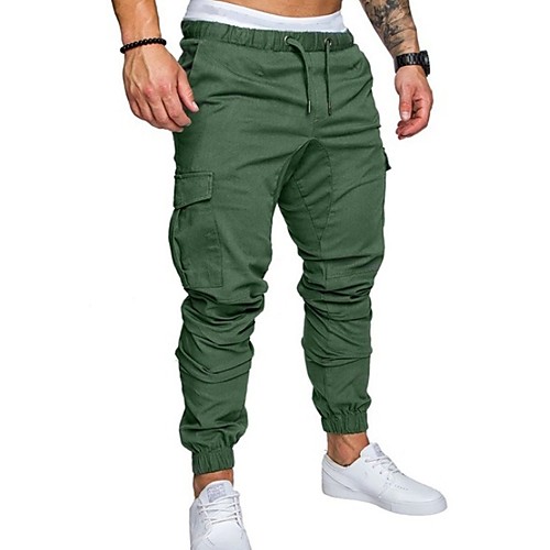 

Men's Street chic Chinos Pants - Solid Colored Drawstring Black Khaki Green US32 / UK32 / EU40 / US34 / UK34 / EU42 / US36 / UK36 / EU44