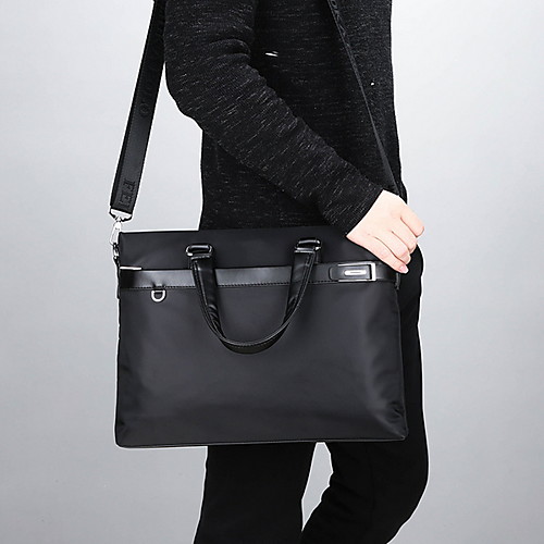 

Men's Zipper PU Briefcase Black / Blue