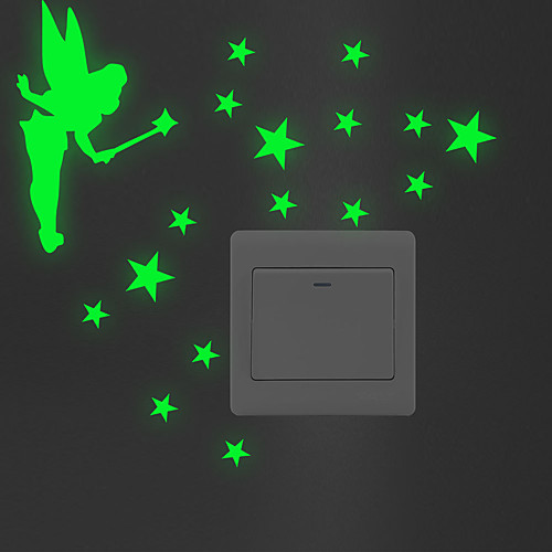 

The Fairy The Star Light Switch Stickers - Luminous Wall Stickers Animals Living Room / Bedroom / Bathroom 23.721.4cm