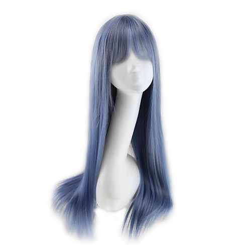 

Synthetic Wig Curly Asymmetrical Wig Long Azure Synthetic Hair 27 inch Women's Blue