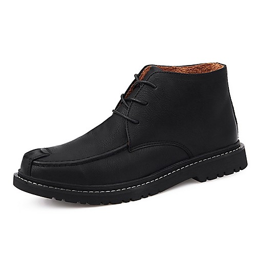 

Men's Combat Boots PU Fall & Winter Boots Booties / Ankle Boots Black / Brown / Khaki