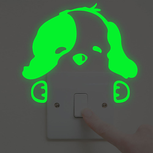 

Cute Dog Light Switch Stickers - Luminous Wall Stickers / Animal Wall Stickers Animals Indoor / Kids Room 1210cm