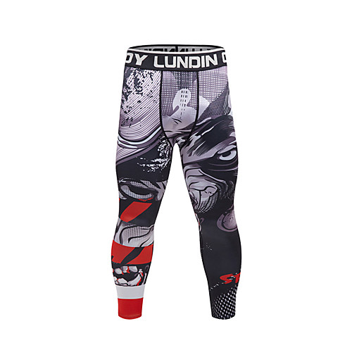 

CODYLUNDIN Men's Leggings Running Tights Compression Pants Sports Leggings Running Fitness Jogging Breathable Quick Dry Soft Animal Patterned 3D Print Red Burgundy Ink Blue Royal Blue Navy Blue Black